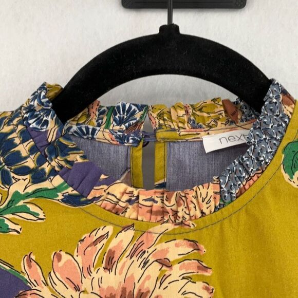 Next Multicolor Floral Print Short Sleeve Ruffle Tiered Dress Size 11yrs - Picture 3 of 8